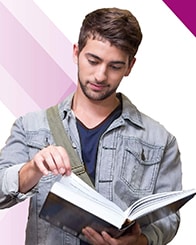College Student reading book