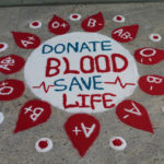 Donate Blood Save Life Color Rangoli