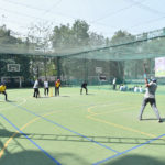 Cricket play in net during sports play